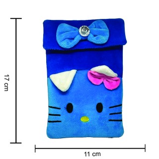Panda Cute Kitty Mickey blue-Spider of Kids Bags for School Velvet Soft Cartoon Animal Travelling School Plush Backpacks Baby Girls thumbnail 2