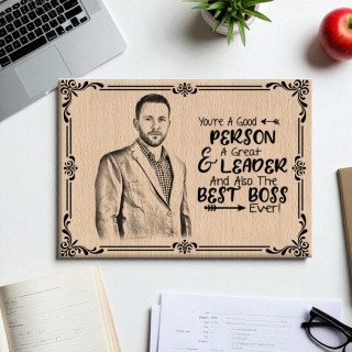 Teacher’s Day Gift for Boss | Best Boss Ever Wooden Frame | Mentor Appreciation Plaque | Office Desk Decor | Leadership Thank You Gift | Unique Corporate Gift Idea | DVMART® thumbnail 3