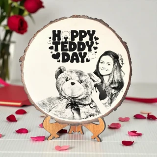 Personalized Photo Frame – For Teddy Day Mango Wood with Laser Engraving  | DVMART®