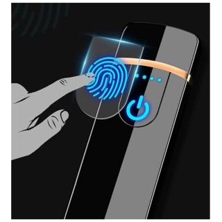 Lighter Usb Rechargeable Smart Fingerprint Sensor Touch Screen With Indicator Light Compact Design Smart Sensor's Gas Lighter's( Black Pack Of 1) thumbnail 5