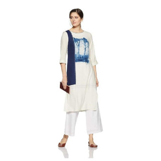 Women's Straight Kurta White thumbnail 4