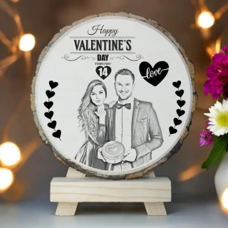 Eco-Friendly Personalized Valentine's Day Photo Frame – Mango Wood with Laser Engraving  | DVMART®