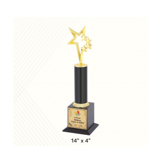 Customized Golden 5 Star Trophy