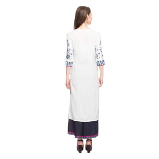 Woman Straight Kurta White thumbnail 3