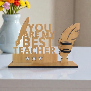 Personalized You Are My Best Teacher Wooden Pen Stand | MDF Desk Organizer Gift for Teachers | Custom Teacher Appreciation Gift | Teacher’s Day Unique Desk Decor | DVMART® thumbnail 3