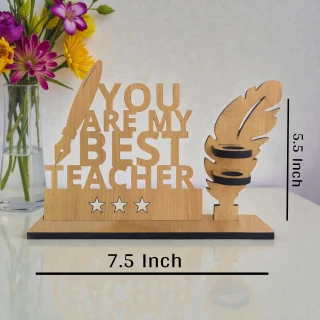 Personalized You Are My Best Teacher Wooden Pen Stand | MDF Desk Organizer Gift for Teachers | Custom Teacher Appreciation Gift | Teacher’s Day Unique Desk Decor | DVMART® thumbnail 4