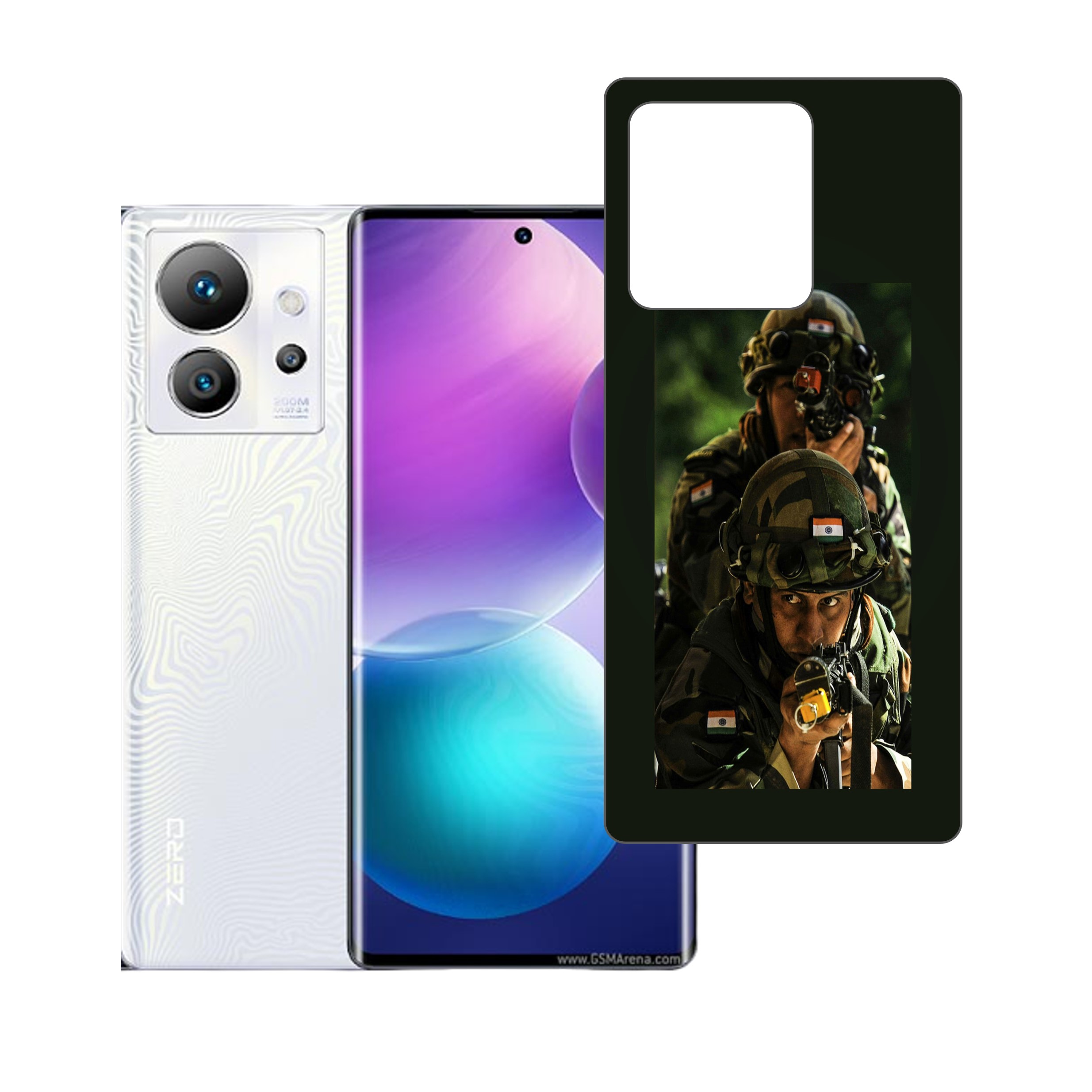 Infinix Zero UltraUV Embossed Touch Feel Combat Design back Skin Protector for  (Not a Tempered glass)