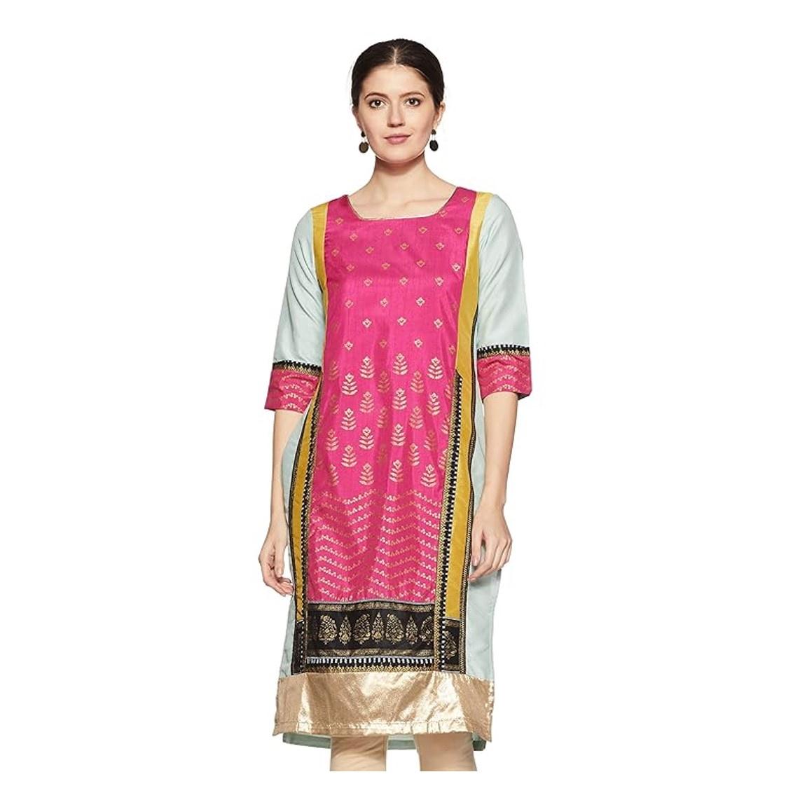 Women's Straight Kurta Pink