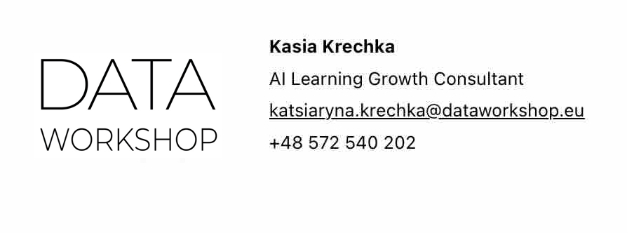 Kontakt do Kasii Krechki z zespołu DataWorkshop