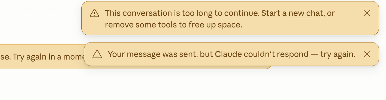 Komunikat o zbyt długiej sesji - start a new chat