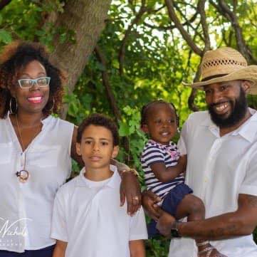 Family working on the farm