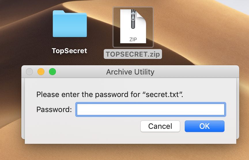 create encrypted zip file