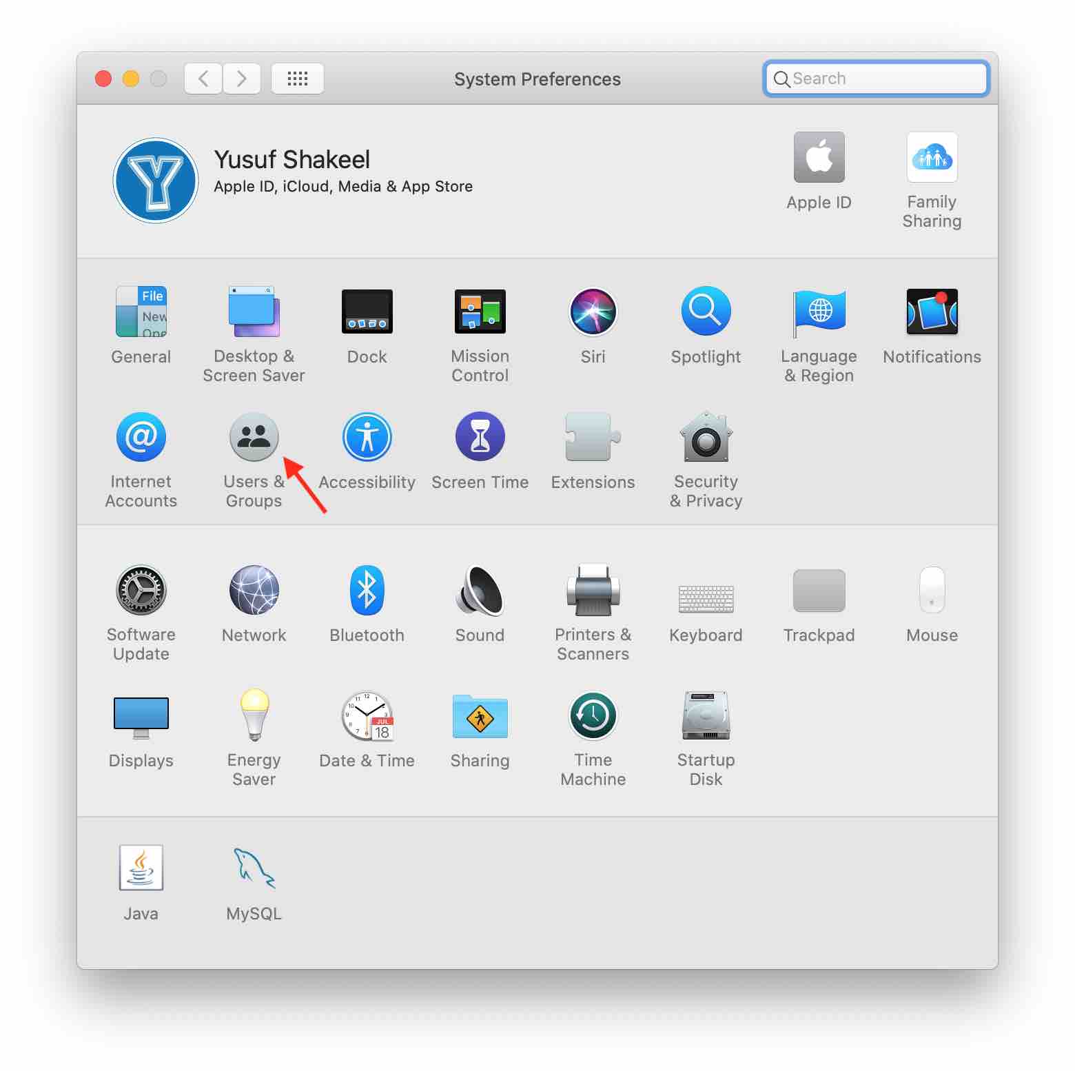 apple macos catalina - system preferences users and groups