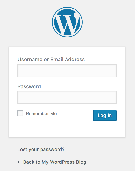 wordpress wp-admin login page