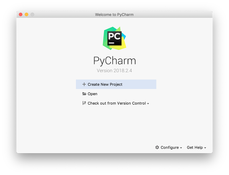 pycharm community edition - create new project