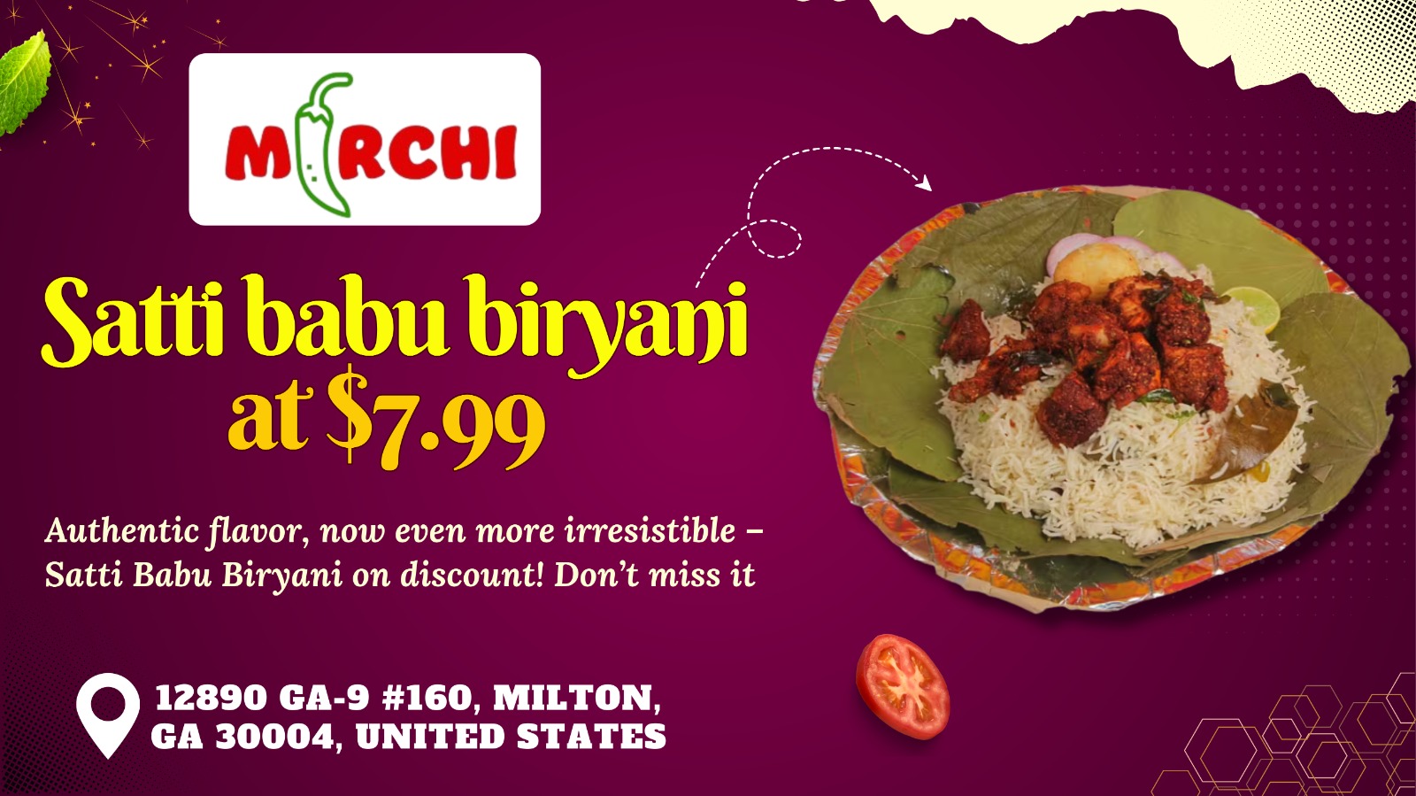 Biryani – Just $7.99!