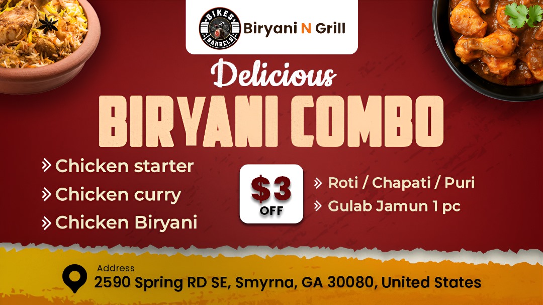 Biriyani Combo at $3 OFF