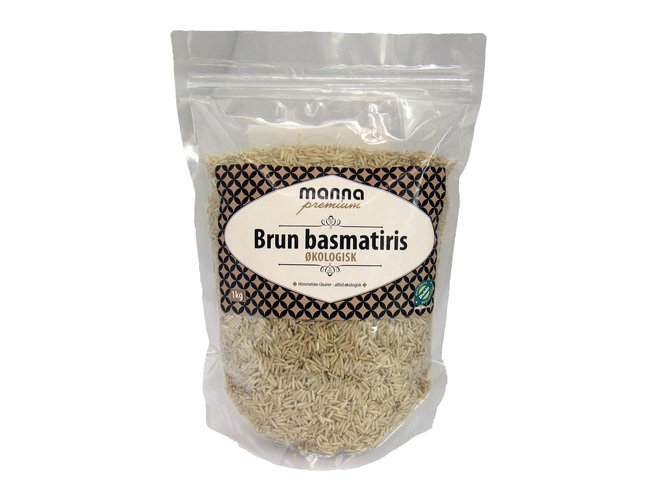 Ris, Basmati, brun, 1 kg, økologisk, Manna Premium