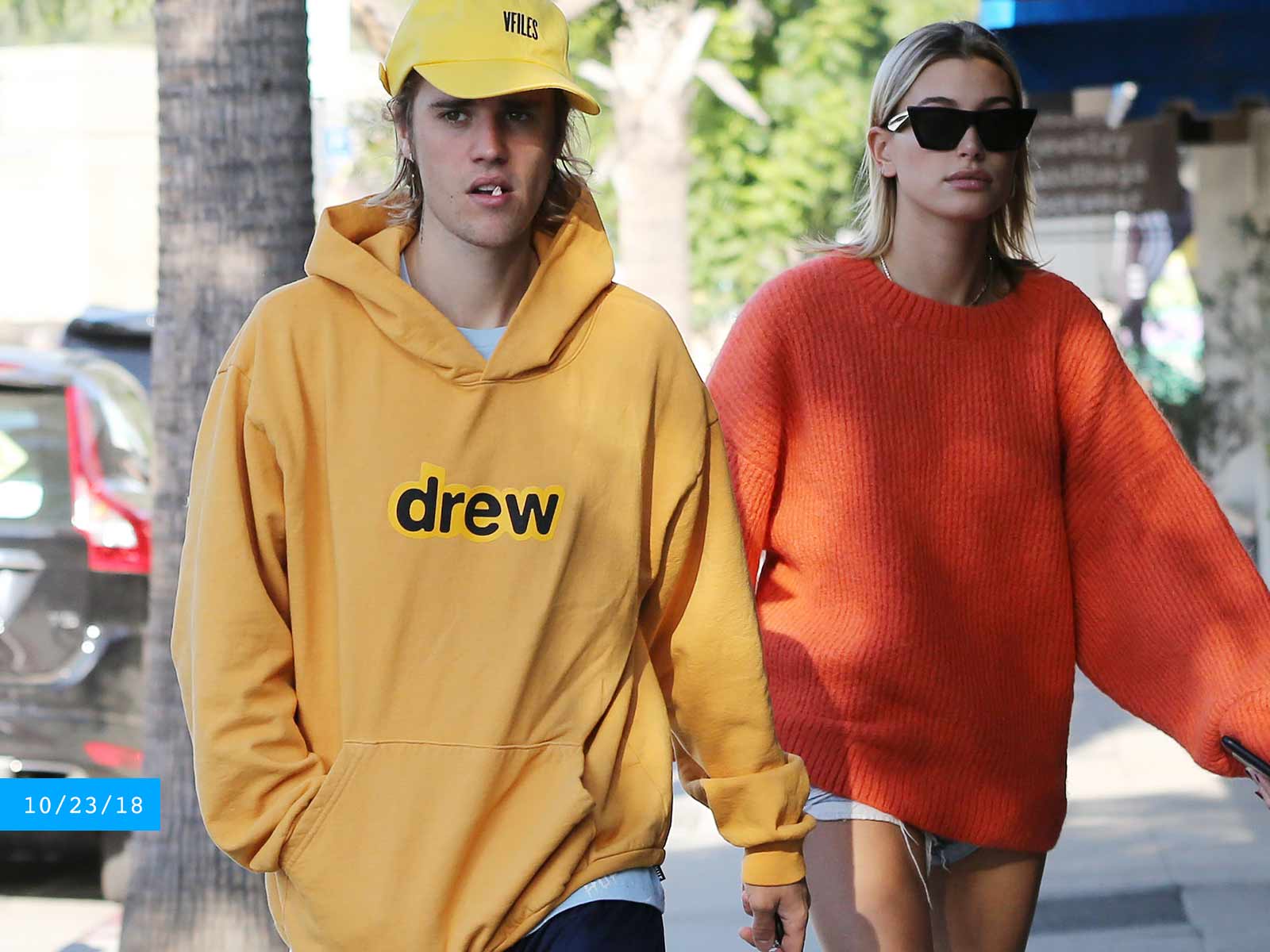 justin bieber orange hoodie