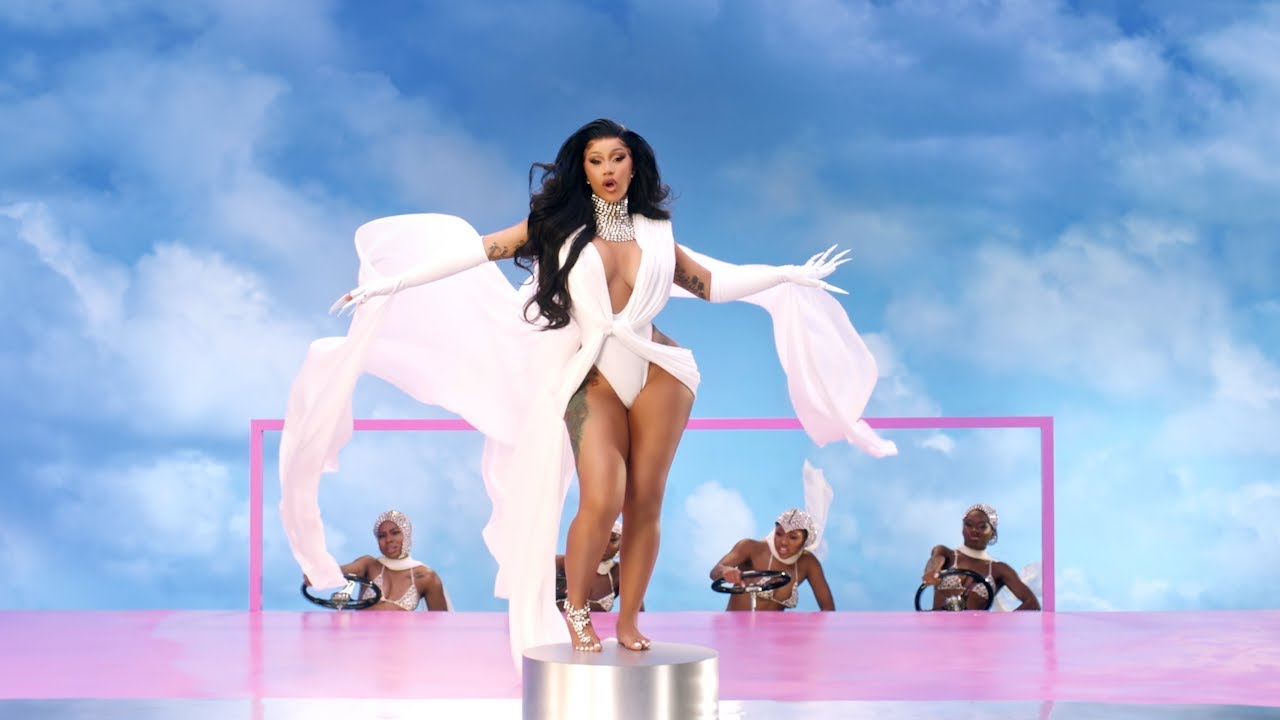 Cardi in the visuals for her chart-topping single.