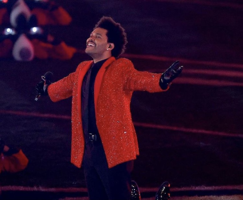 The Weeknd during his Super Bowl LV performance.