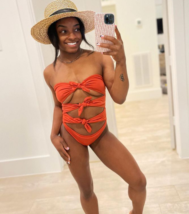 Simone Biles in a knotty bikini