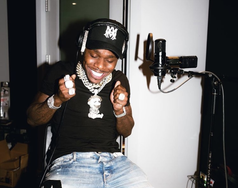 DaBaby recording in the studio.