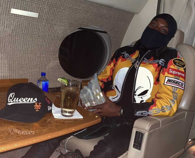 Meek on a private jet.