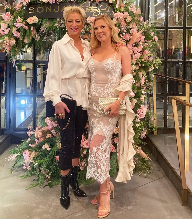 Dorinda Medley and Ramona Singer attend the launch of Sonja Morgan's clothing line.