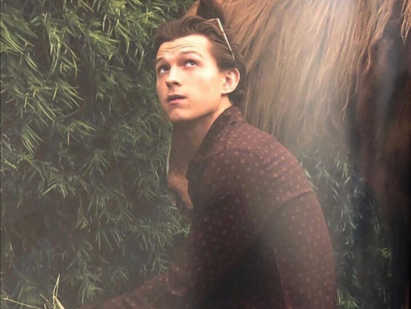 Tom Holland with red shirt