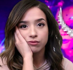 Pokimane looking bored with hand on cheek. 