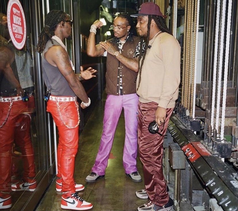 Migos backstage at one of their concerts.