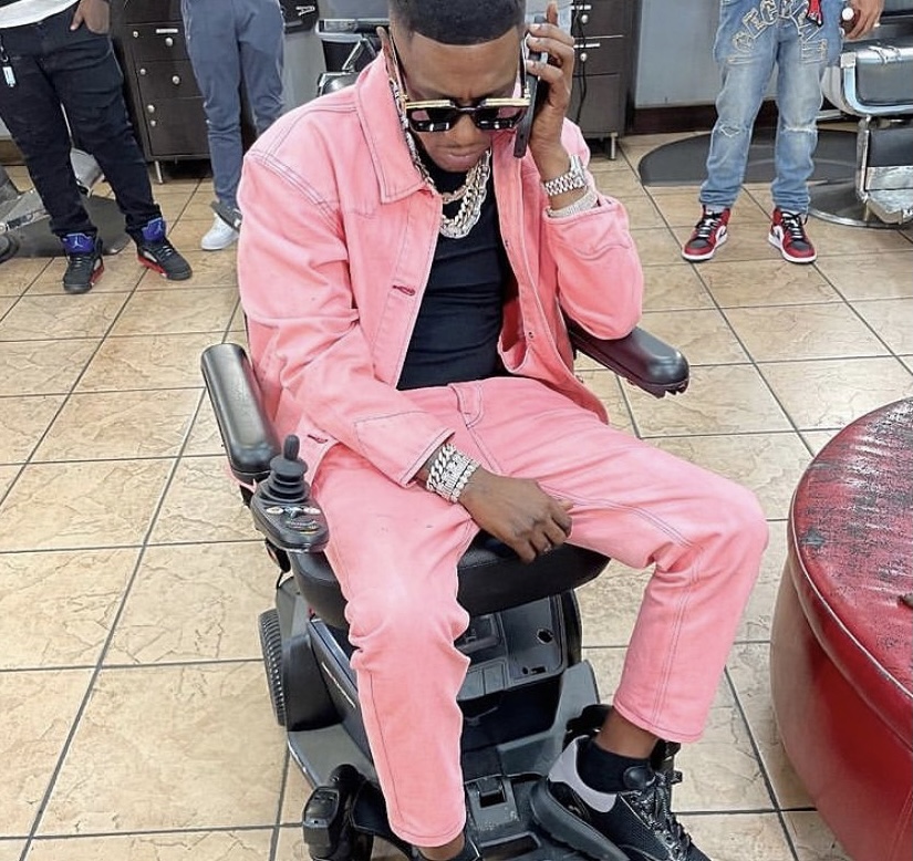 Boosie when he was recovering from a shooting in a wheelchair.