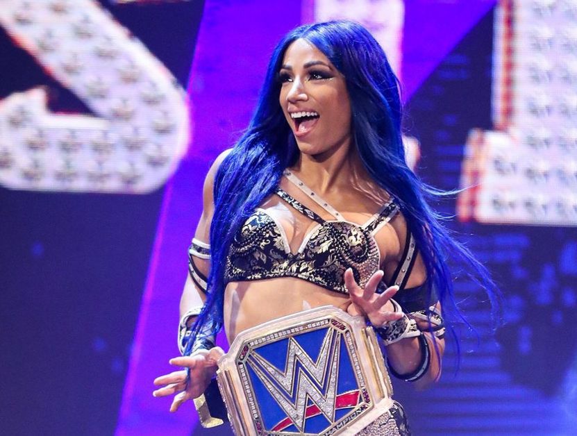 Sasha Banks with belt