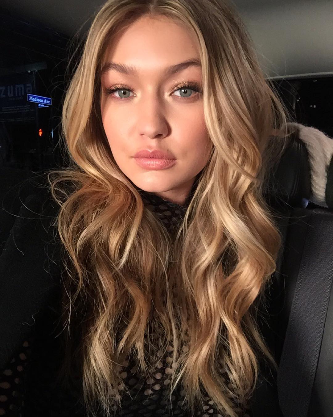 Gigi Hadid poses for a seflie