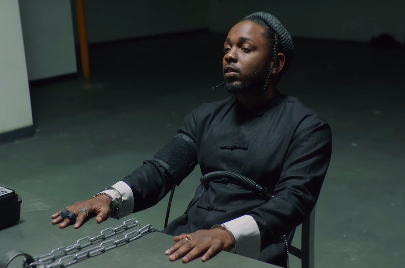 Kendrick in his 'DNA' music video.