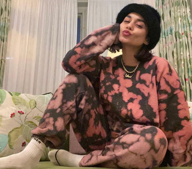 Vanessa Hudgens in pretty pnk PJs