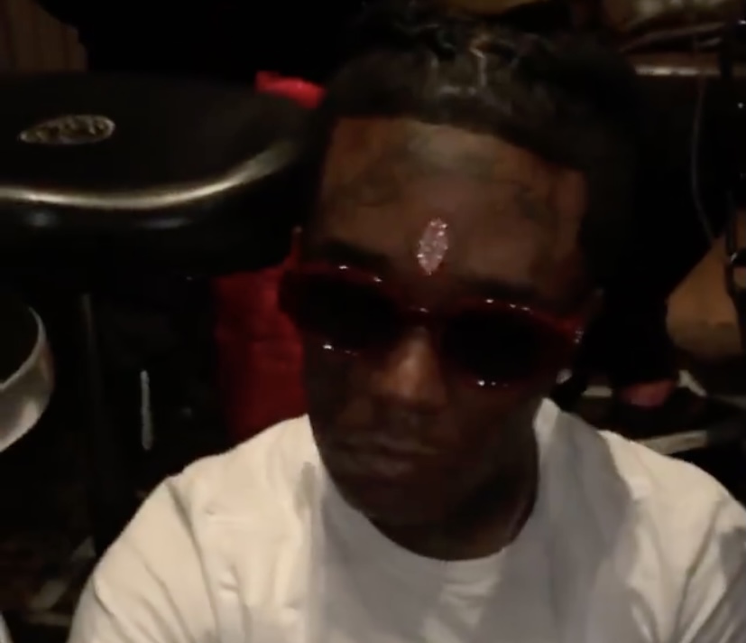 Uzi giving fans a closer look at the diamond in his forehead.