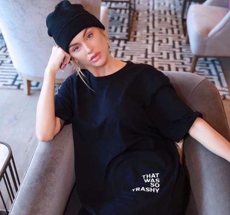 Lala Kent wears a 'That Was So Trashy' T-shirt.