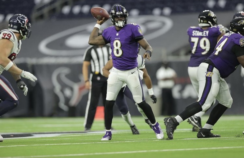 Jackson during a 2020 regular season game vs the Houston Texans.