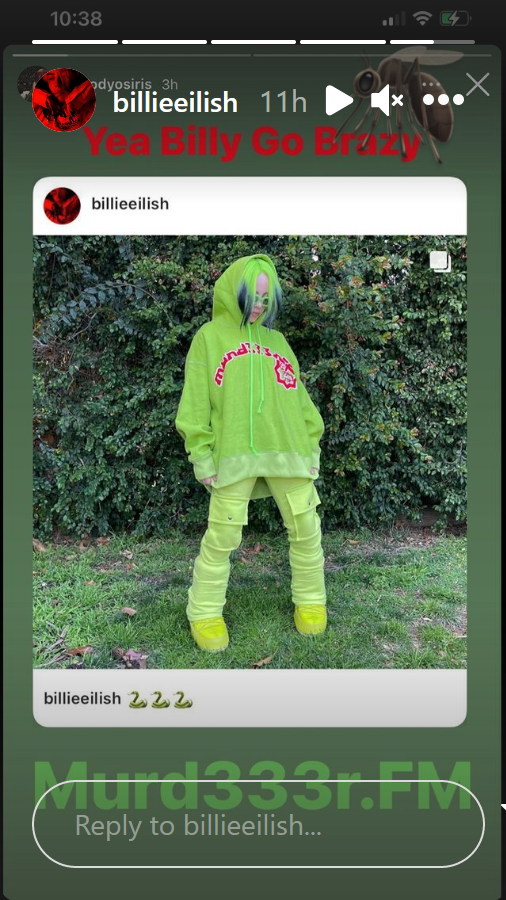 Billie Eilish with green outfit