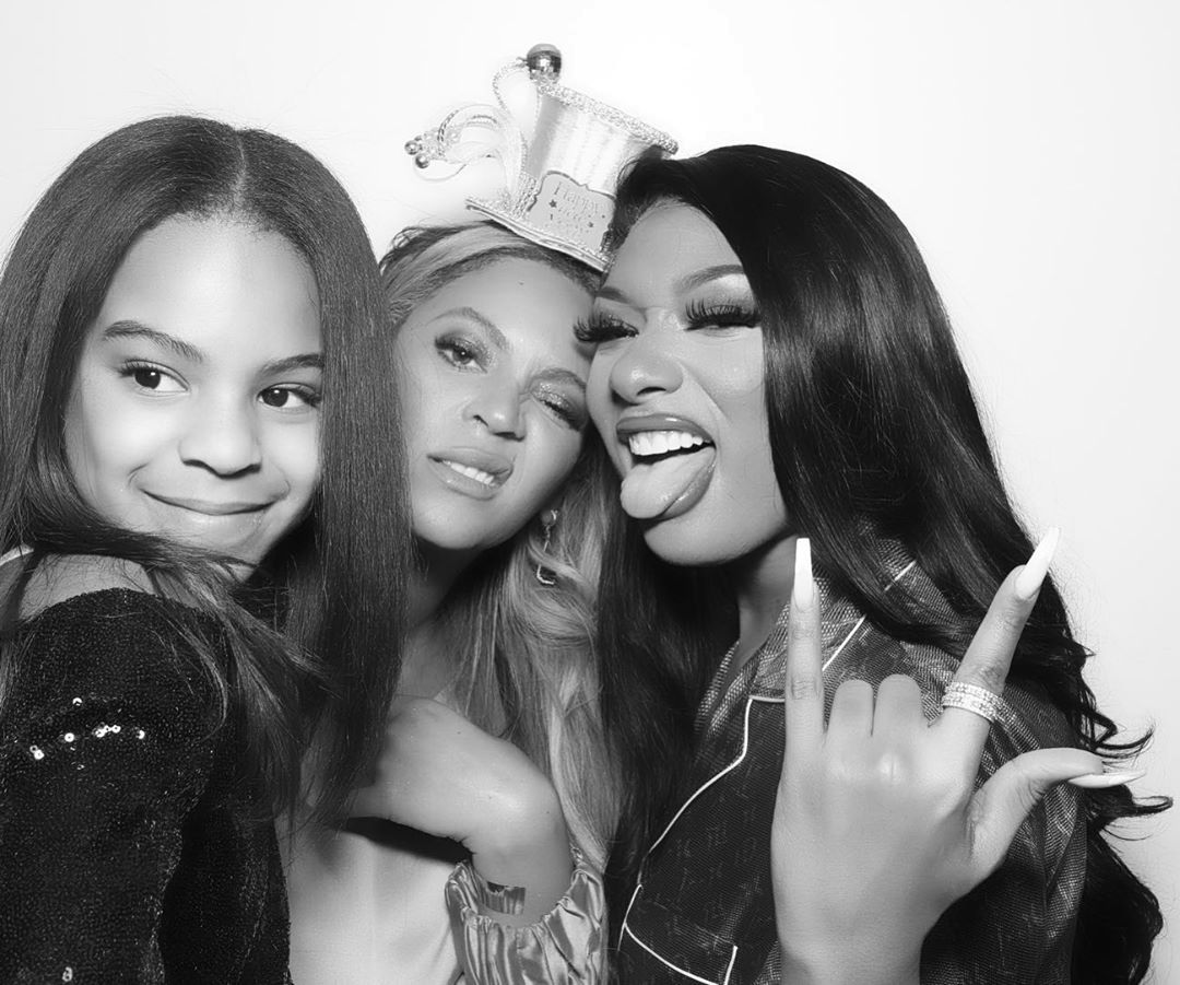 Megan with Beyoncè and Blue Ivy on New Year's Eve 2020.