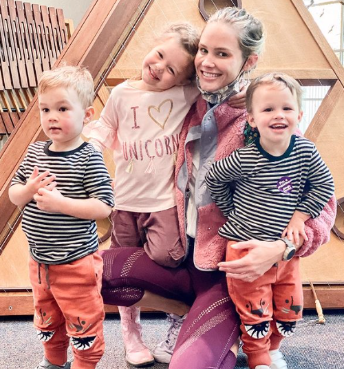 Meghan King Edmonds and her three kids pose for a photo.