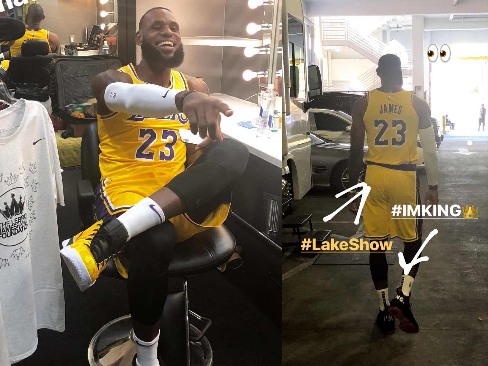 lebron wearing kobe jersey