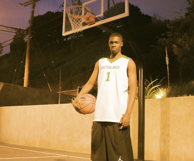 Wes practicing on the basketball court.