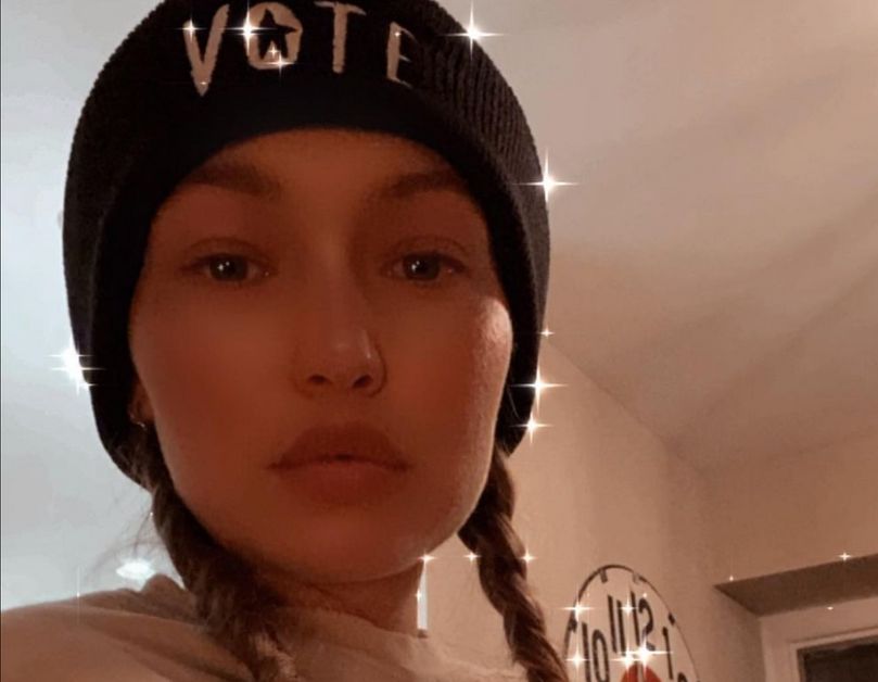 Gigi Hadid wearing beanie