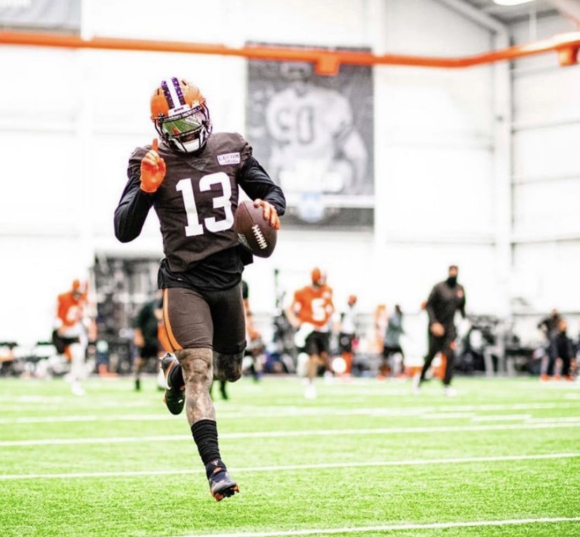 OBJ at practice for the Browns.