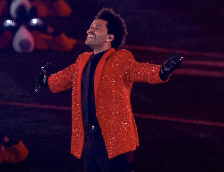 The Weeknd during his Super Bowl LV halftime performance.