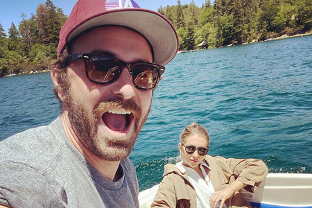 Stassi and Beau enjoying a day out on the boat