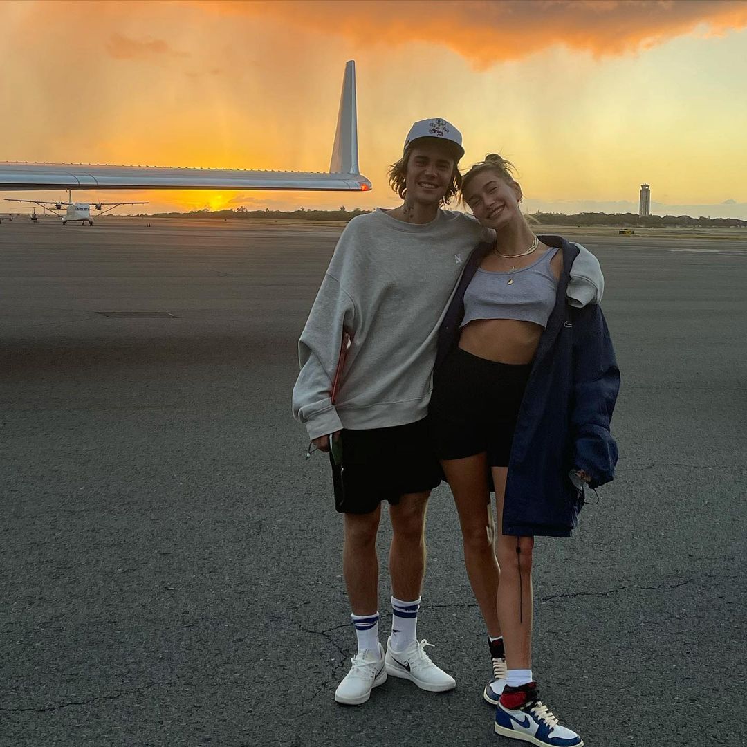 Justin Bieber and Hailey Baldwin photographed together at the airport.